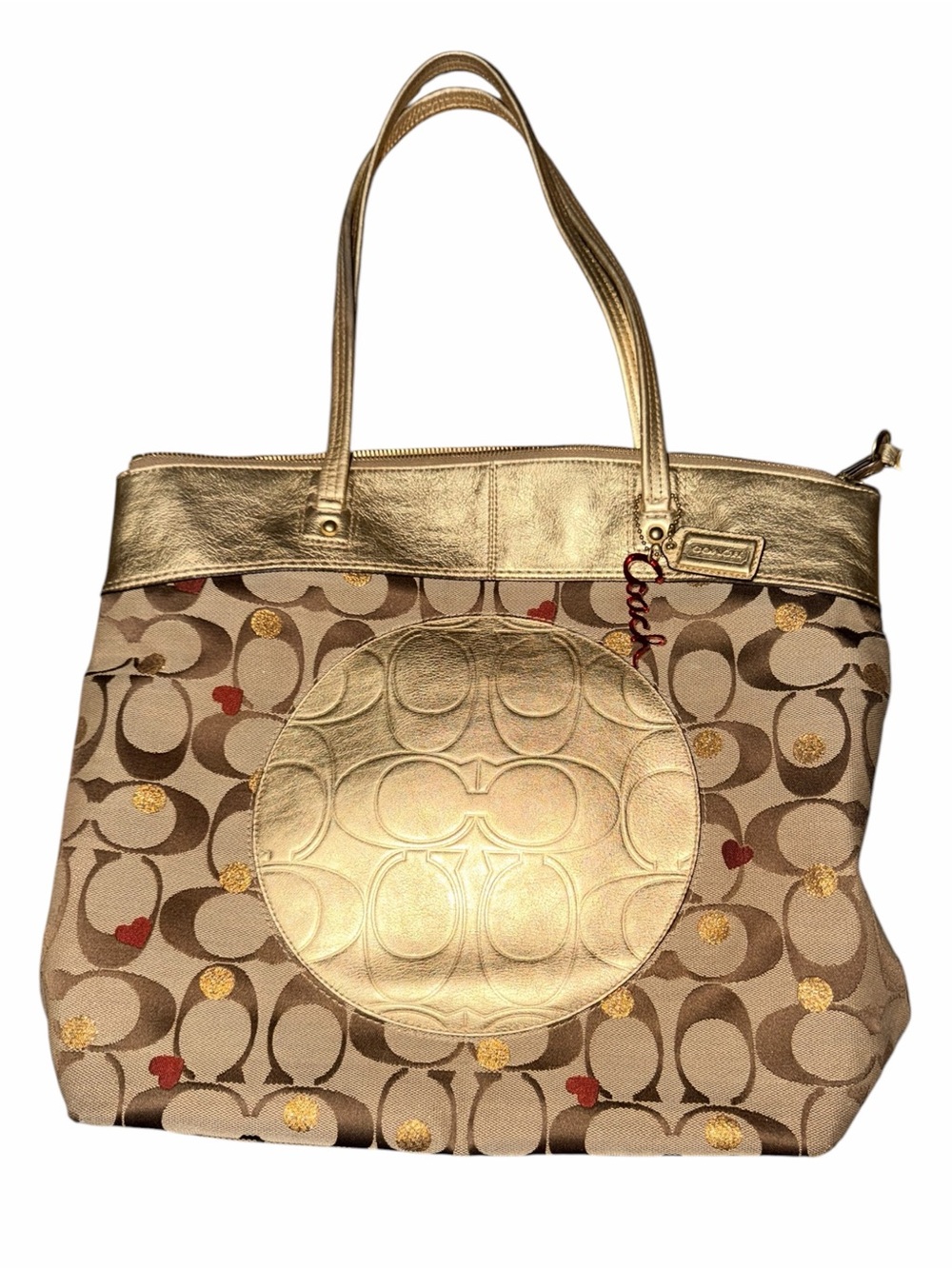 Coach Laura "Secret Admirer" Signature Canvas Tote Bag (Style Number: F18870) - Picture 4 of 9
